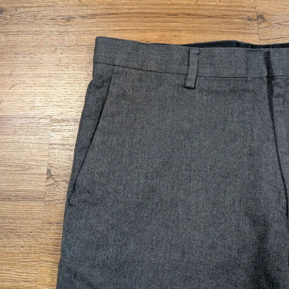 J.Crew Ludlow Dress Pants Mens 34x30(27) Gray Slim Fit Moon British Wool Blend